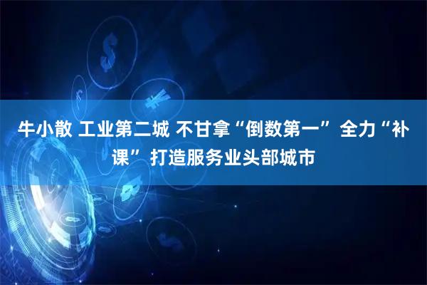 牛小散 工业第二城 不甘拿“倒数第一” 全力“补课” 打造服务业头部城市