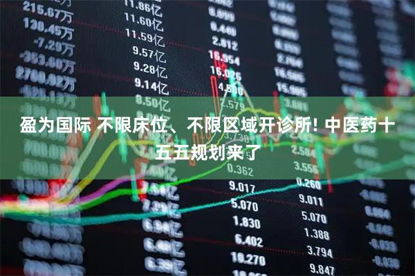 盈为国际 不限床位、不限区域开诊所! 中医药十五五规划来了